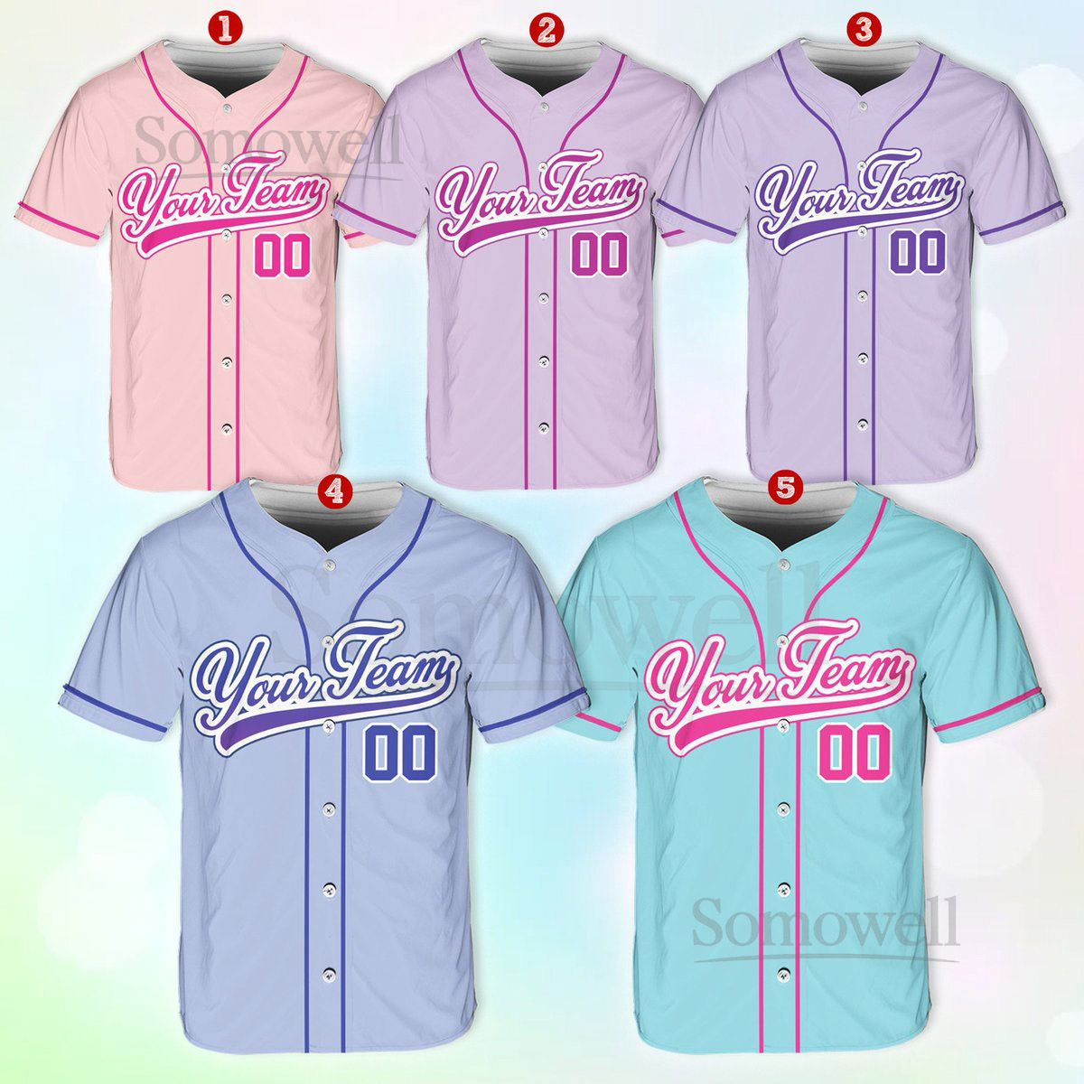 Personalized Team Name And Number Baseball Jersey Custom Pastel Baseball Jersey Shirt Baseball Jersey Uniform For Baseball Fans Lovers_595