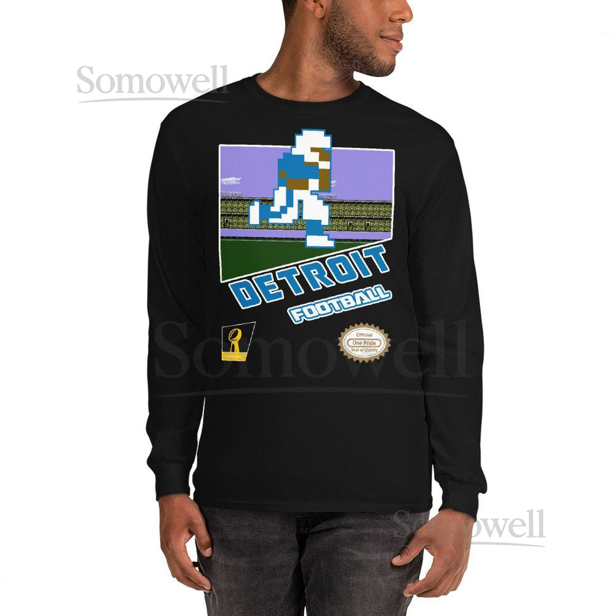 Detroit Lions Tecmo Super Bowl Long Sleeve Shirt_288