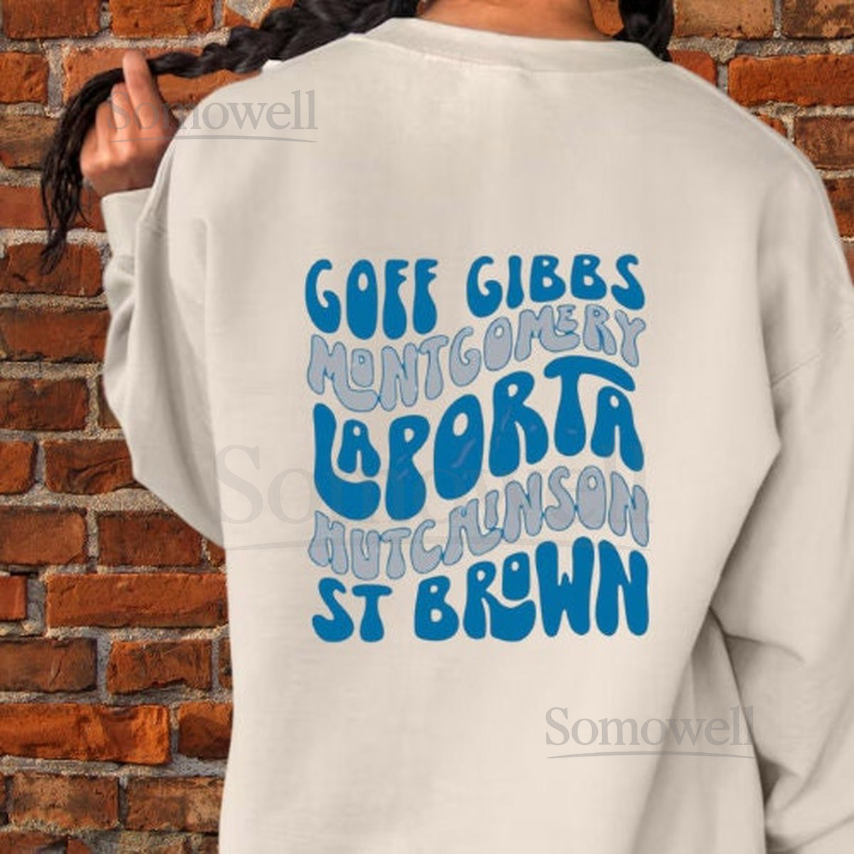 Lions Crewneck Sweatshirt Detroit Lions Crewneck Detroit Football NFL Goff T-shirt Gibbs Montgomery Retro Crewneck_548