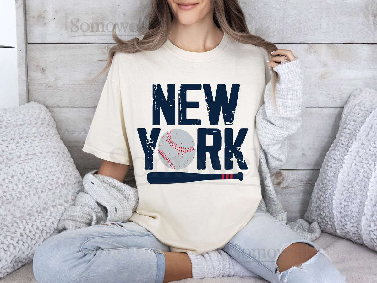 New York Baseball T-Shirt Comfort Colors NYC Souvenir Tee_660