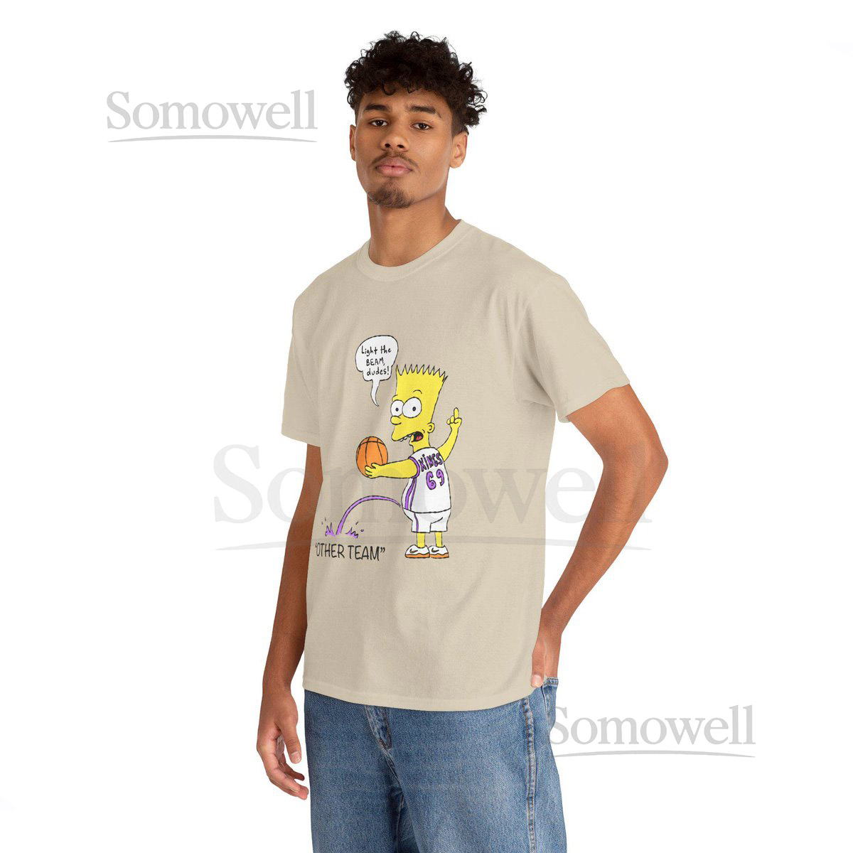 Bart Light the Beam Sacramento Kings Unisex Heavy Cotton Tee_26