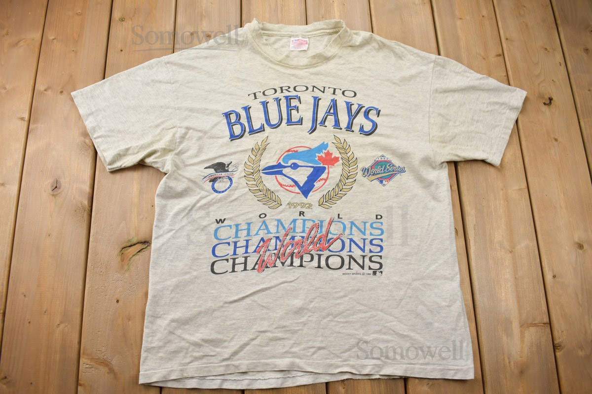 Vintage 1992 Toronto Blue Jays MLB World Series Champions T-shirt Single Stitch Made In USA_982