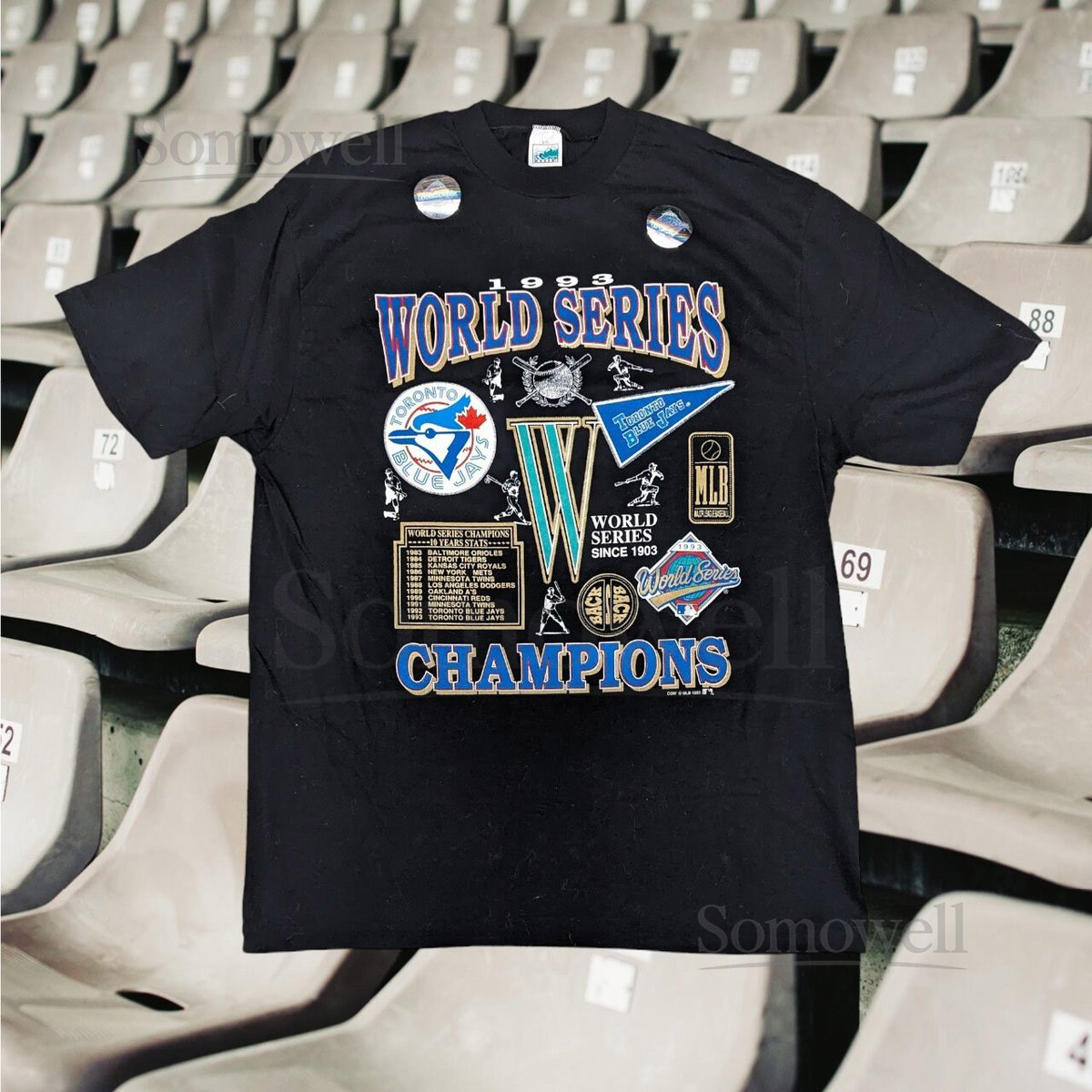 Deadstock Vintage 1993 Toronto Blue Jays World Series Champions T-Shirt SizeL_268