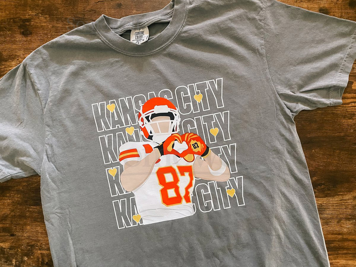 Kansas City Chiefs Kansas City Kelce Tee Kelce Hand Heart Kansas City Football Comfort Colors Tee_278