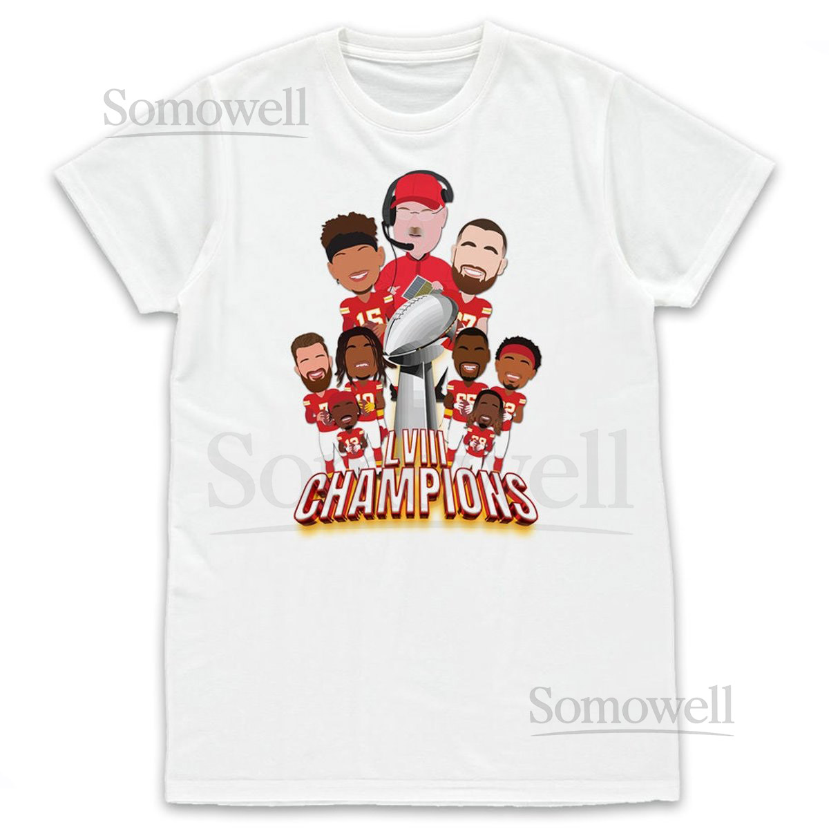 Chiefs Champions 2023-24 LVIII American Football T-Shirt tshirt tee Adults Kids Sizes Available Mahomes Kelce Reid Kansas City KC Great Gift_68
