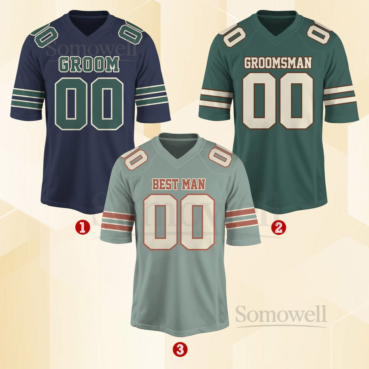 Personalized Groom Groomsman Football JerseyCustom Best Man Vneck Short Sleeve JerseyFootball Jersey For Engagement Wedding Bachelor Party_158