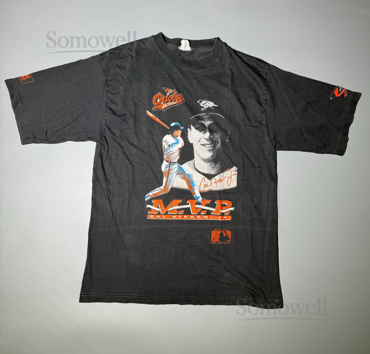 Campri Teamline T-Shirt Baltimore Orioles MLB Cal Ripken Jr MVP 90s Vintage Baseball Made in USA Sz L_245