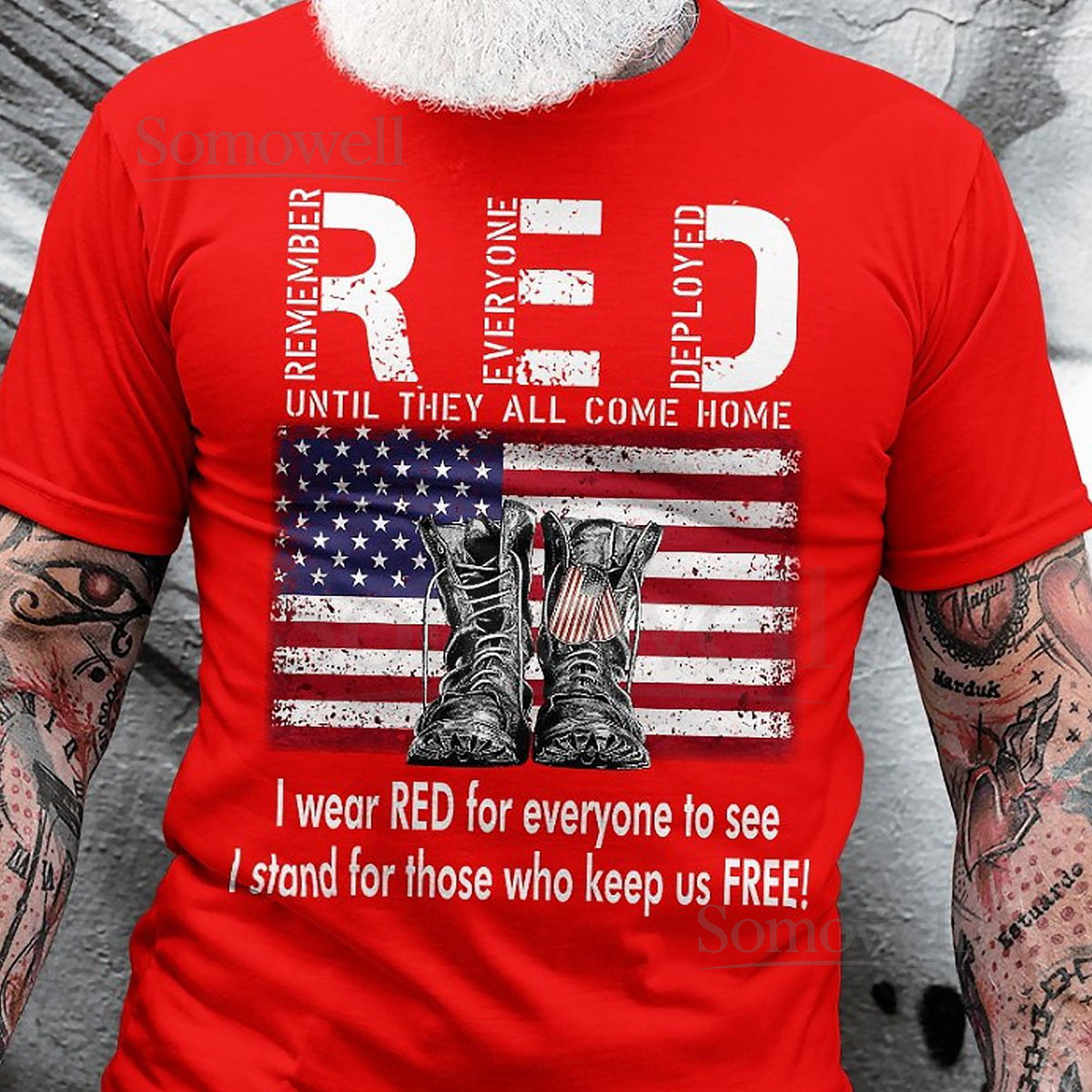Red Friday Veterans Shirt Remember Everyone Deployed Red Friday USA Military Flag T-Shirt_414