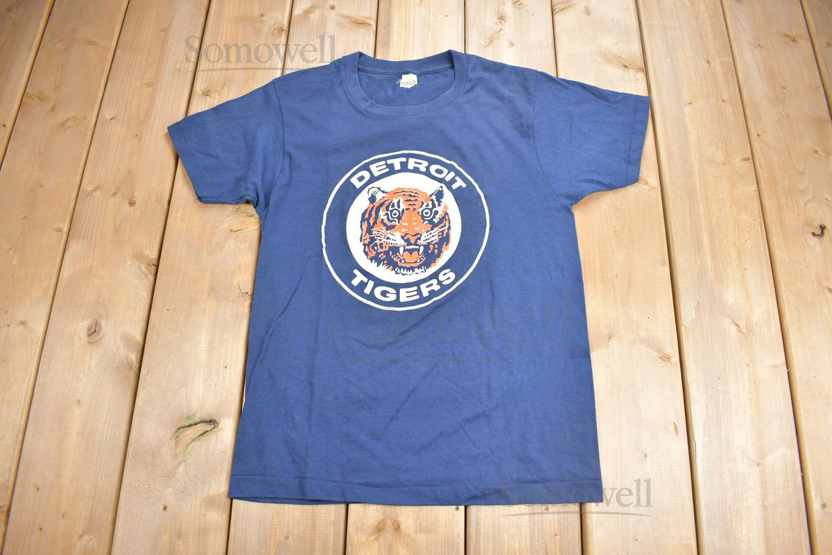 Vintage 1985 Detroit Tigers Bless You Boys Do it Again MLB Graphic T-Shirt Single Stitch Made IN USA Sportswear Detroit T Shirt_857