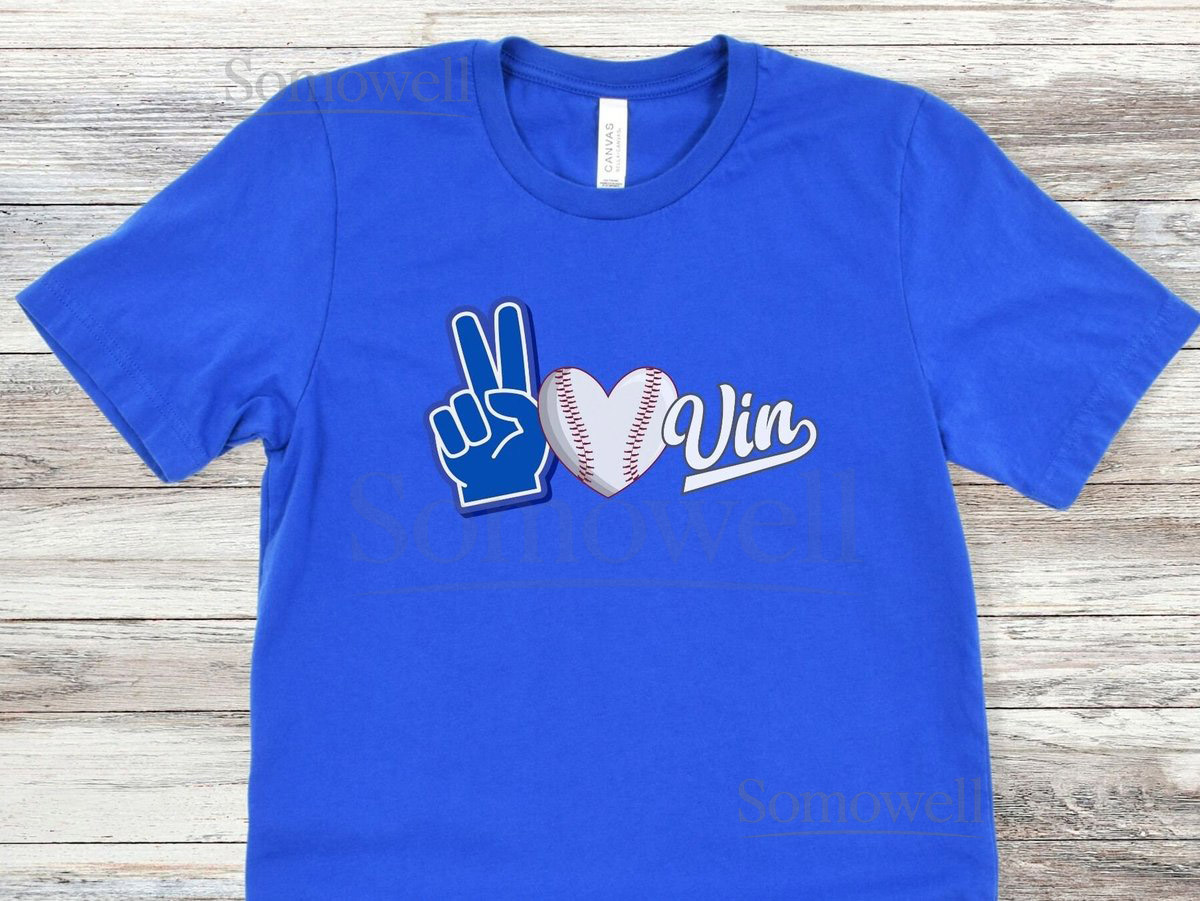 Peace Love Vin t-shirt Los Angeles Baseball shirt LA Baseball Lover Baseball Game Day Tee Vintage Dodger Fan Gift Gift for Him_728