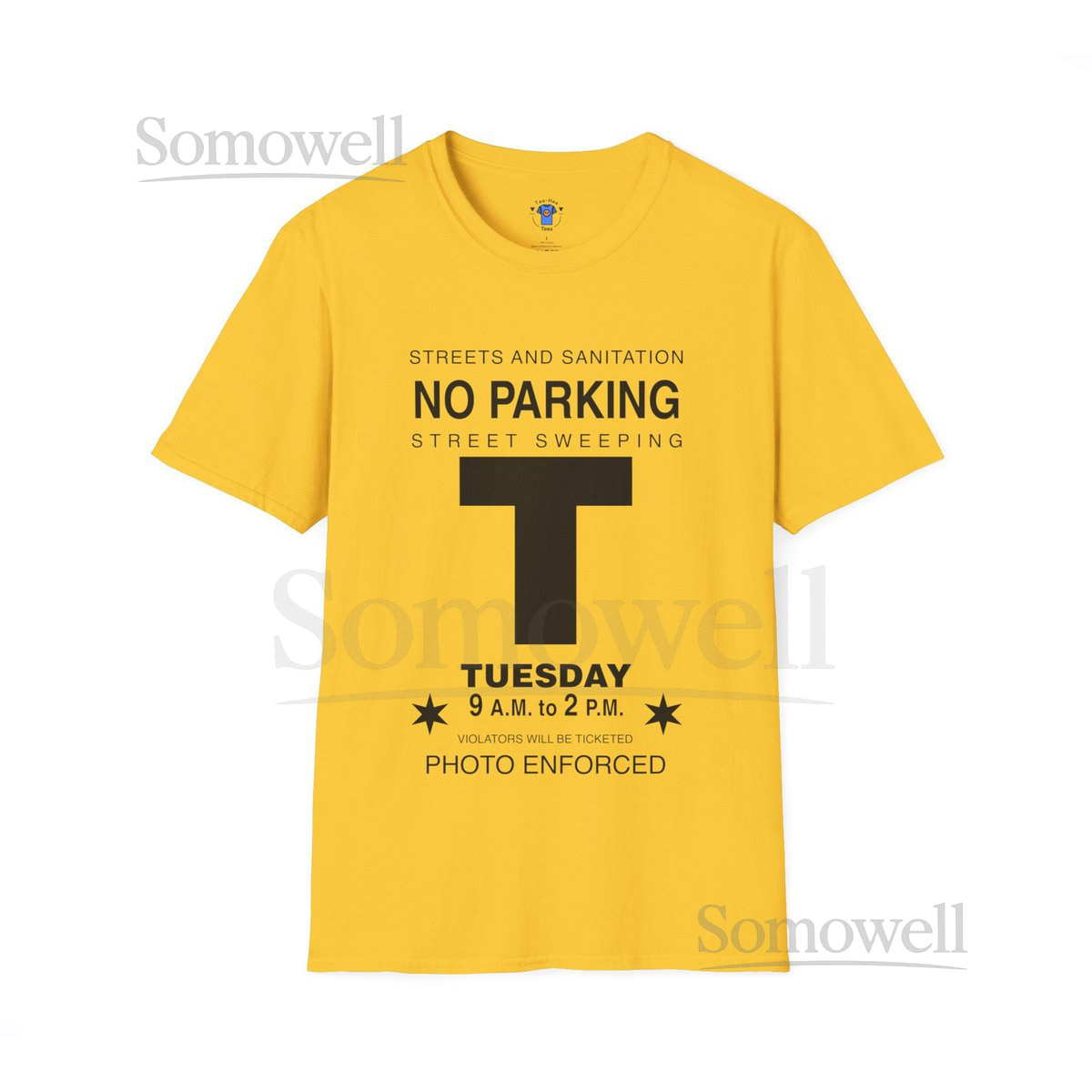 Chicago Street Sweeping Sign Tee - Tuesday Funny T-Shirt Street Signs Chicago T-Shirt Midwest T-Shirt Novelty Gift Minimalist Costume_231