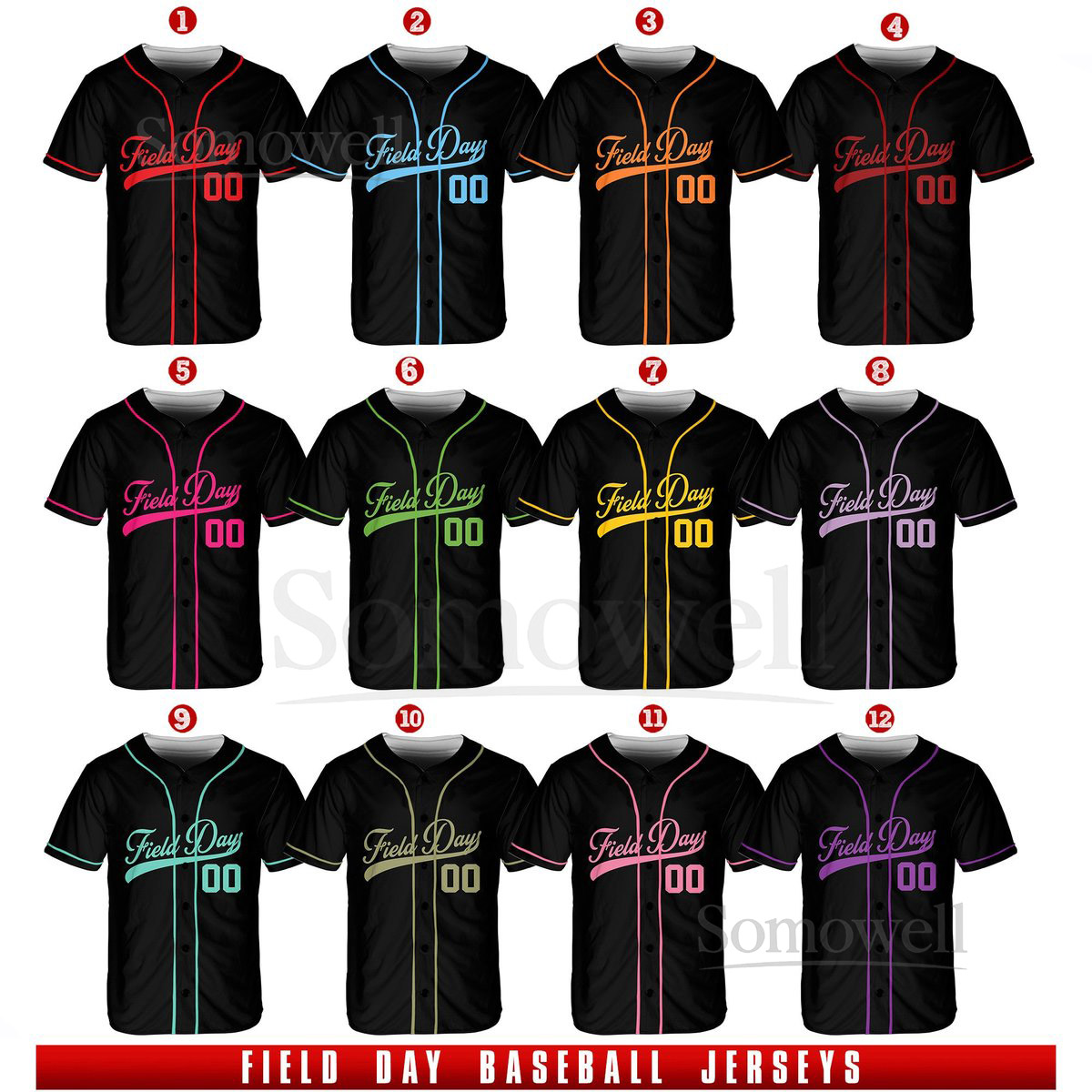 Personalized Field Day Baseball Jersey Custom Name Baseball Jersey Shirt Baseball Jersey Uniform For School Field Day Fun Day Oufit_097