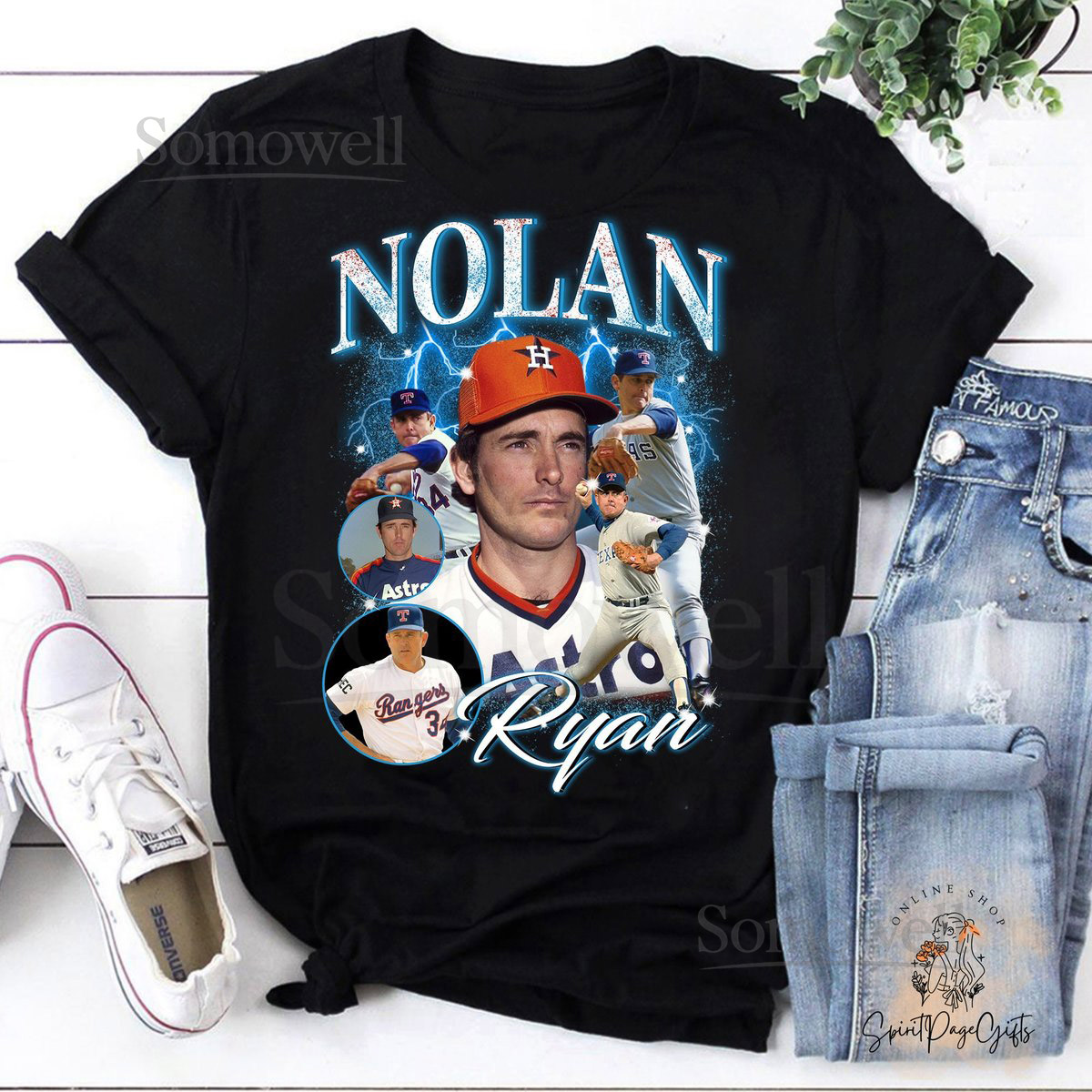 Nolan Ryan Collage 90's Vintage T-Shirt Baseball Player Shirt Baseball Shirt Nolan Ryan Shirt The Ryan Express Shirt_718