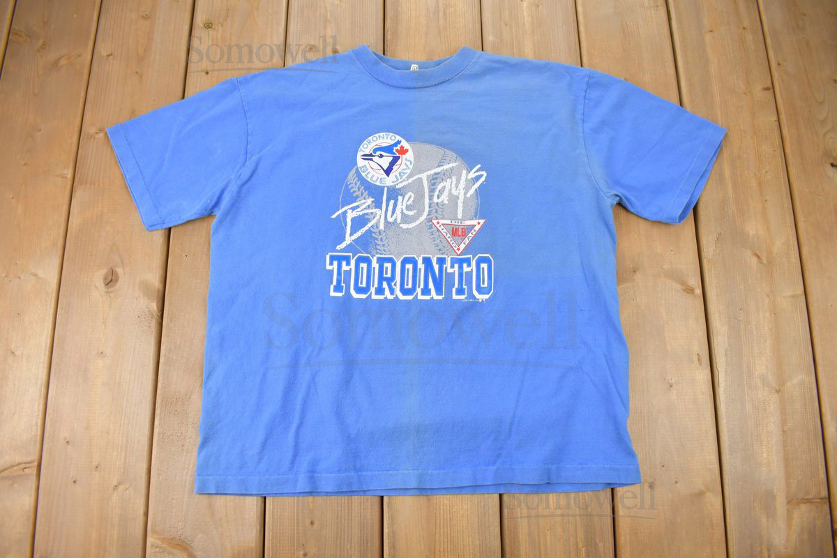 Vintage 1990 Toronto Blue Jays MLB T Shirt Made In Canada 90s Boxy Vintage Toronto_387
