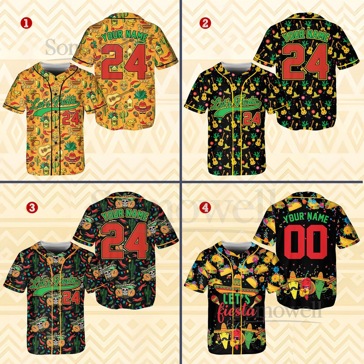 Personalized Let39s Fiesta Baseball Jersey Custom Name Cinco De Mayo Baseball Jersey Shirt Baseball Jersey For Fiesta Squad Mexican Fiesta_202