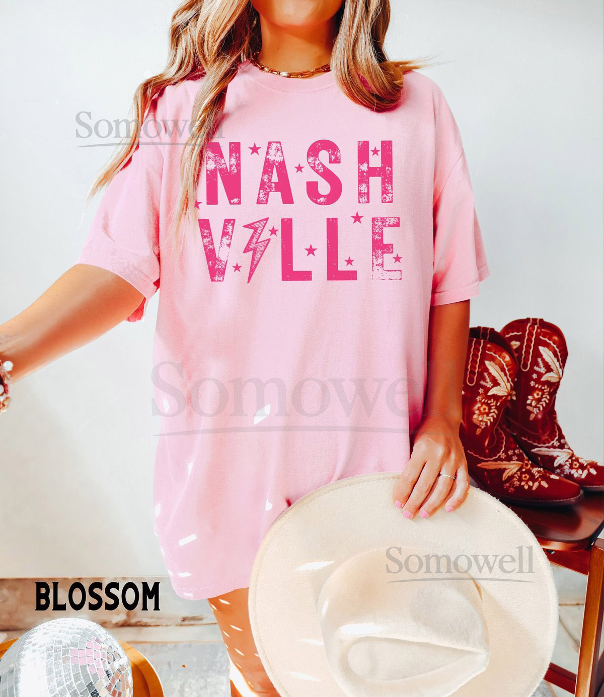 Retro Nashville Shirt Comfort Colors Boho Vintage Style Tee Bachelorette Girls Trip Group Shirts Country Western Music Lover Gift_433
