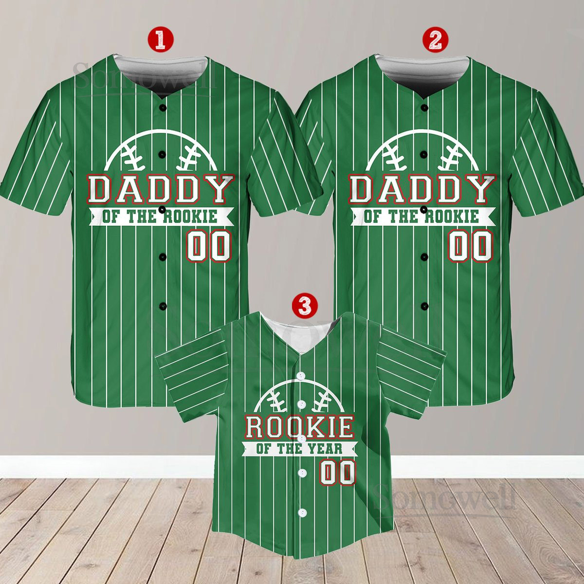 Personalized Mommy Daddy Of the Rookie Baseball Jersey Custom Name Number Shirt Rookie Of The Year Jersey Family Matching Outfits_302