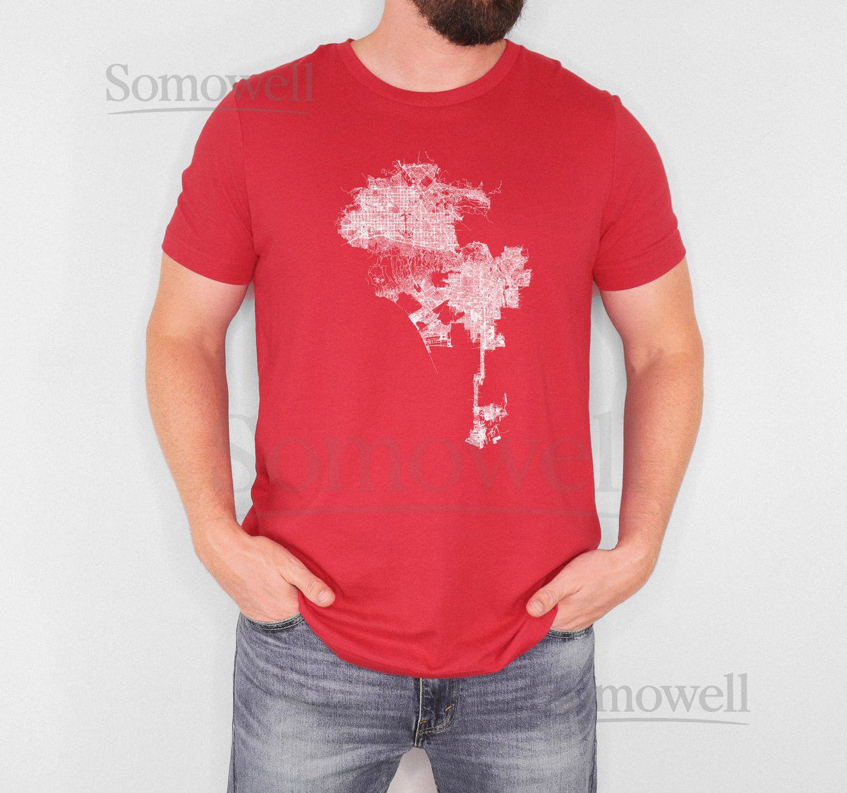Los Angeles Map T-Shirt City of Angels Souvenir Tee_296