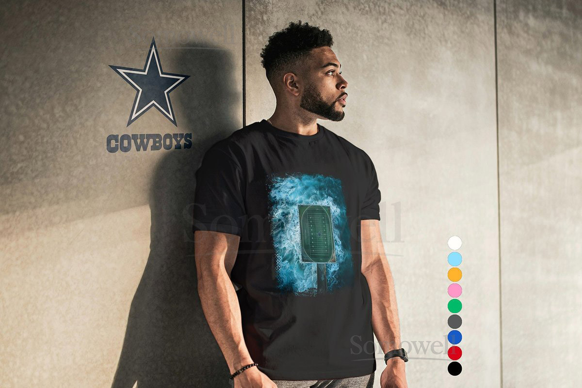 Dallas Cowboys T-Shirt NFL Football Fan Gear 'Wave' Art_176
