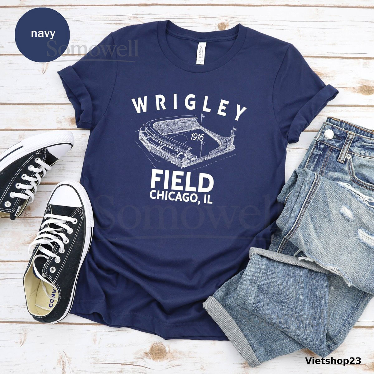 Wrigley Field 1916 Unisex T-shirt Baseball Lover Tee Baseball Fan Baseball Stadium Tee Wrigley Field Shirt_615