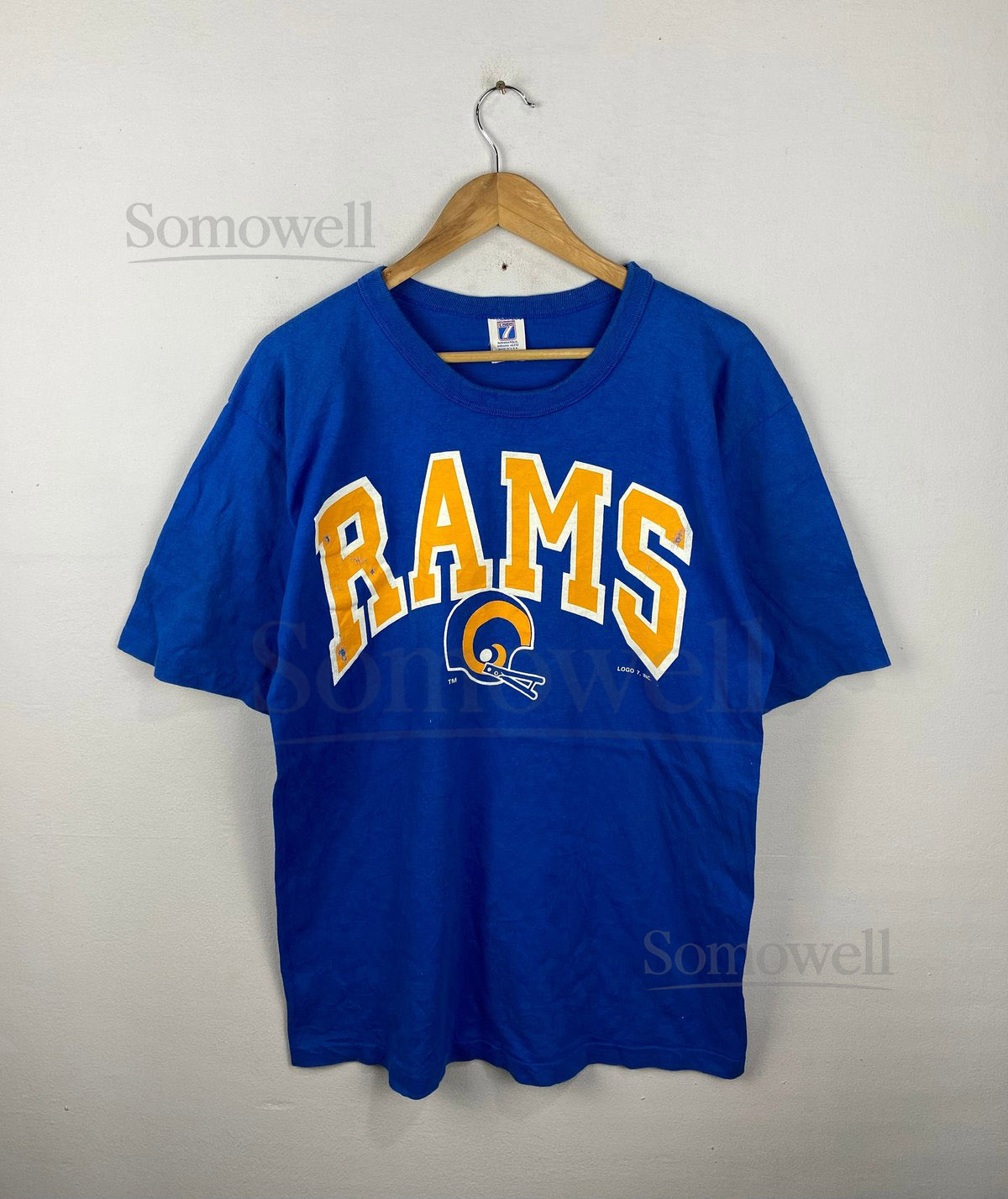 Vintage Rams Los Angeles Rams Medium Tee American Football NFL Sportwear Tshirt Blue Size M_830