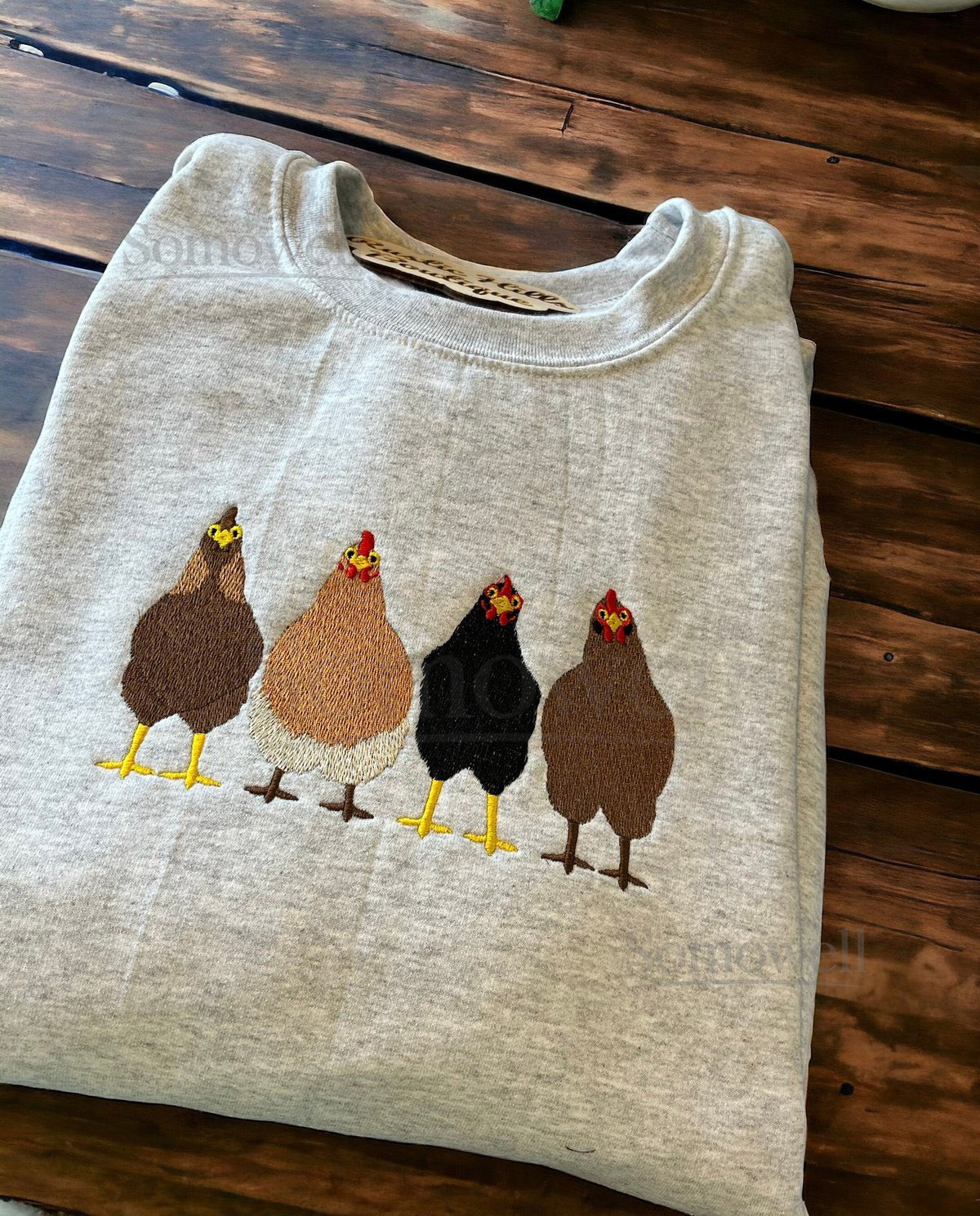 Embroidered Chicken Sweatshirt Chicken Embroidered Shirt Chicken Shirt_62