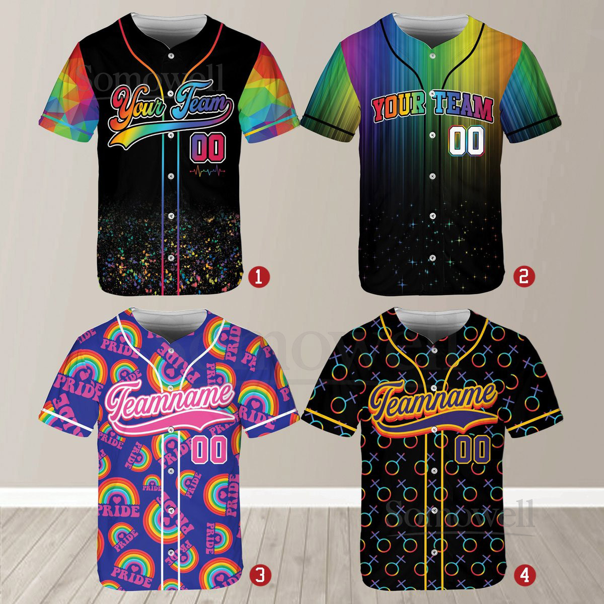 Personalized LGBTQ Team Name And Number Baseball Jersey Custom LGBT Pride Month Baseball Jersey Shirt Rainbow Baseball Jersey_205