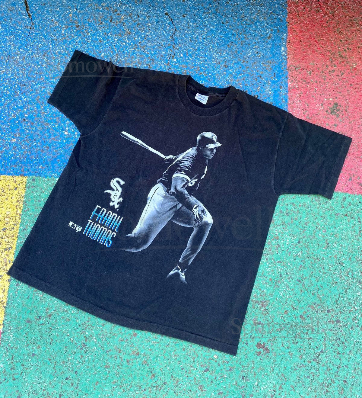 Vintage 1995 Frank Thomas Chicago White Sox the Big Hurt 90s MLB Baseball Pro Player Graphic Shirt USA Size XL_399