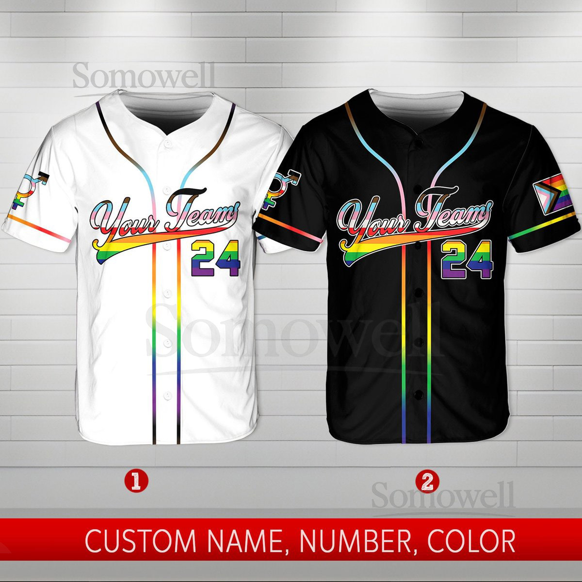Personalized LGBTQ Team Name And Number Baseball Jersey Custom LGBT Pride Month Baseball Jersey Shirt Rainbow Baseball Jersey_206