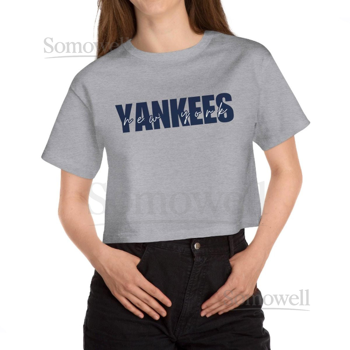 Yankees Cropped T-Shirt Yankees Shirt Womans Yankees Apparel Gift for Her New York Yankees New York Gift New York Baseball Game Day_622
