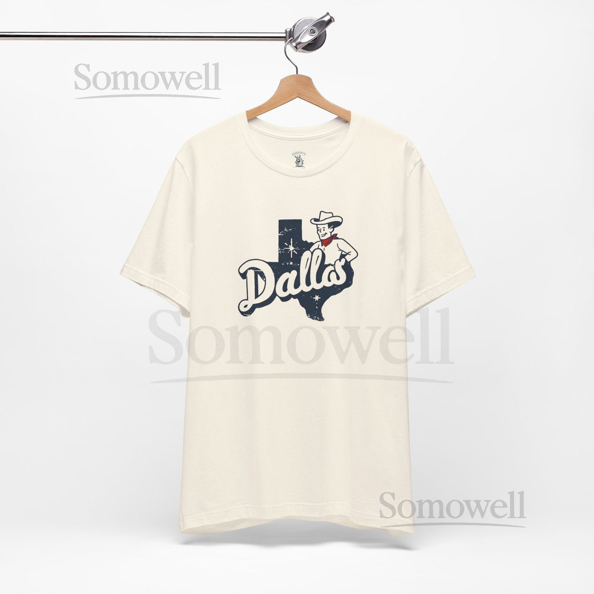 Vintage Dallas Graphic Tee Cowboy Texas Outline Shirt_578