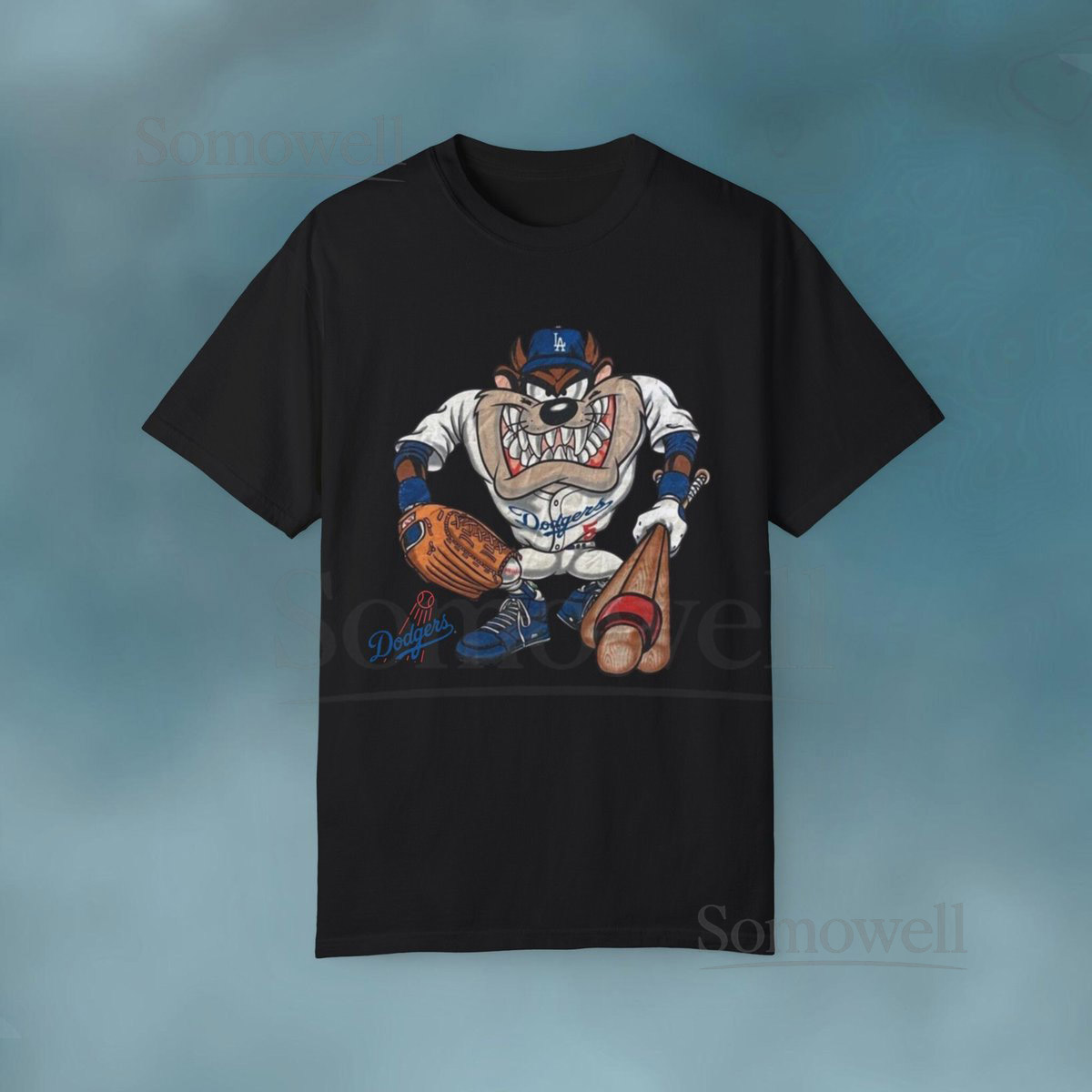 Taz LA Dodgers - Unisex Garment-Dyed T-shirt Comfort Colors Los Angeles Baseball Baseball Lover Tasmanian Devil Looney Tunes_797