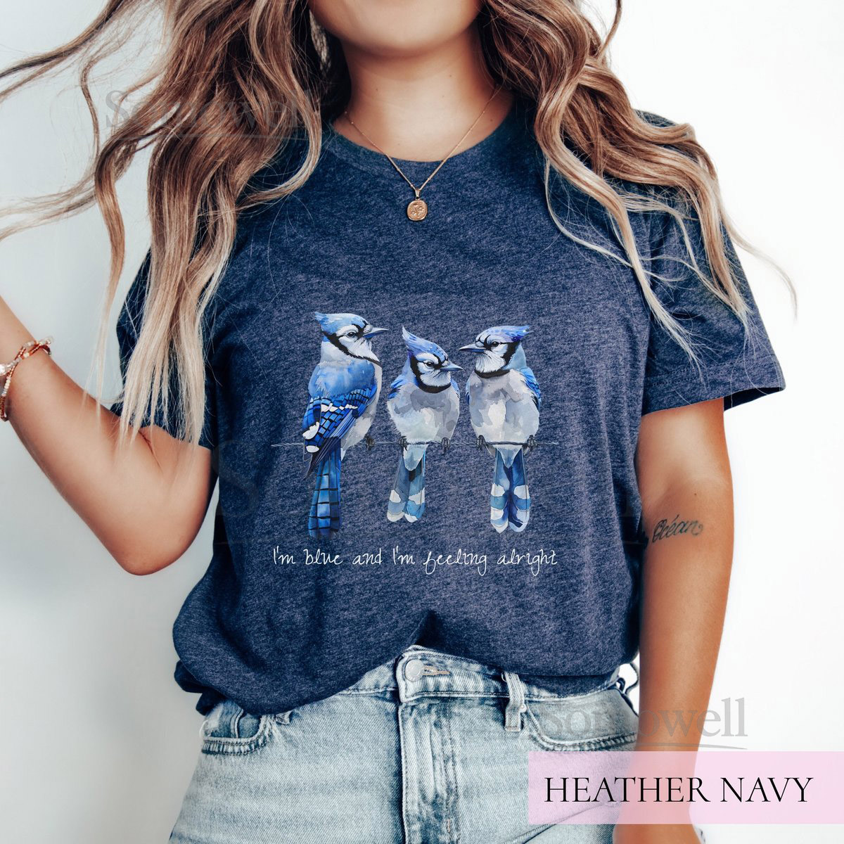 Cute Blue Jays T-Shirt I'm Blue and I'm Feeling Alright Birds Shirt Nature Lover Graphic Tee Gift for Bird Lover Cottagecore Aesthetic_250