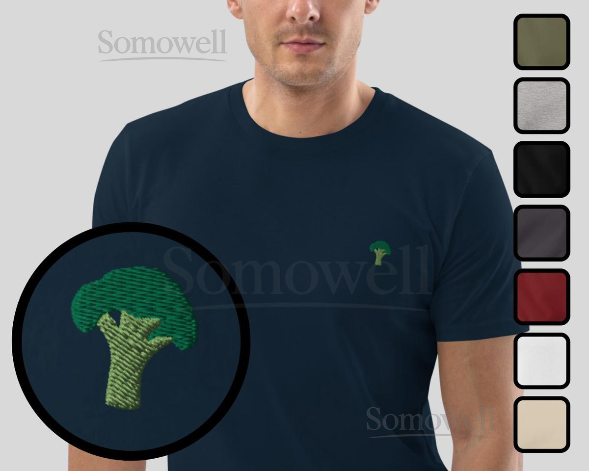 Broccoli Organic Embroidered T-Shirt Minimal Design_8
