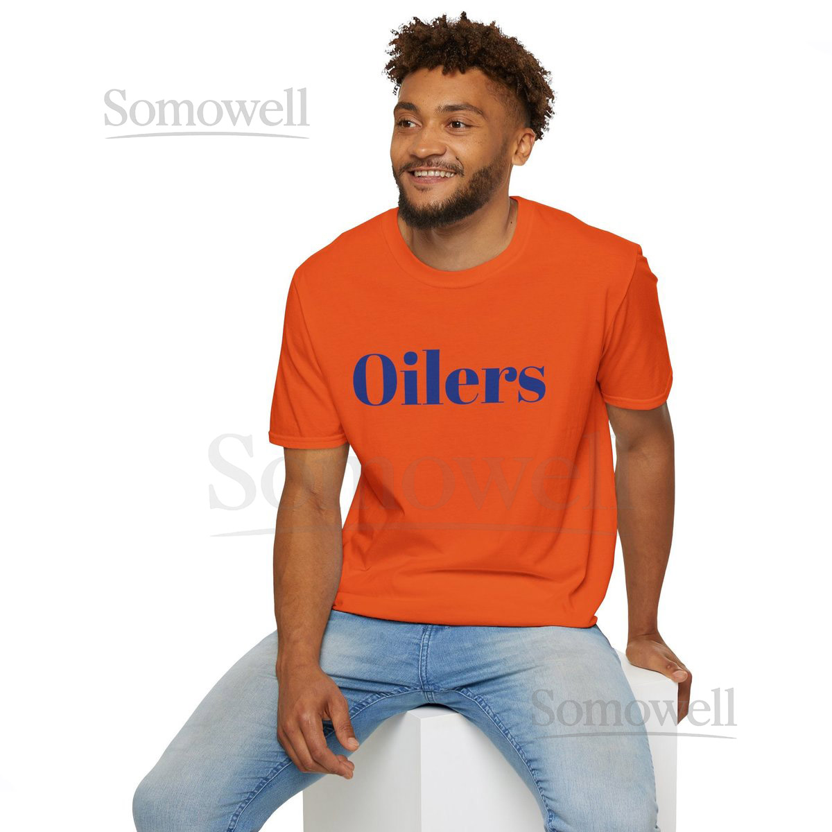 Orange Oilers T-shirt Edmonton Hockey Fan Apparel_348