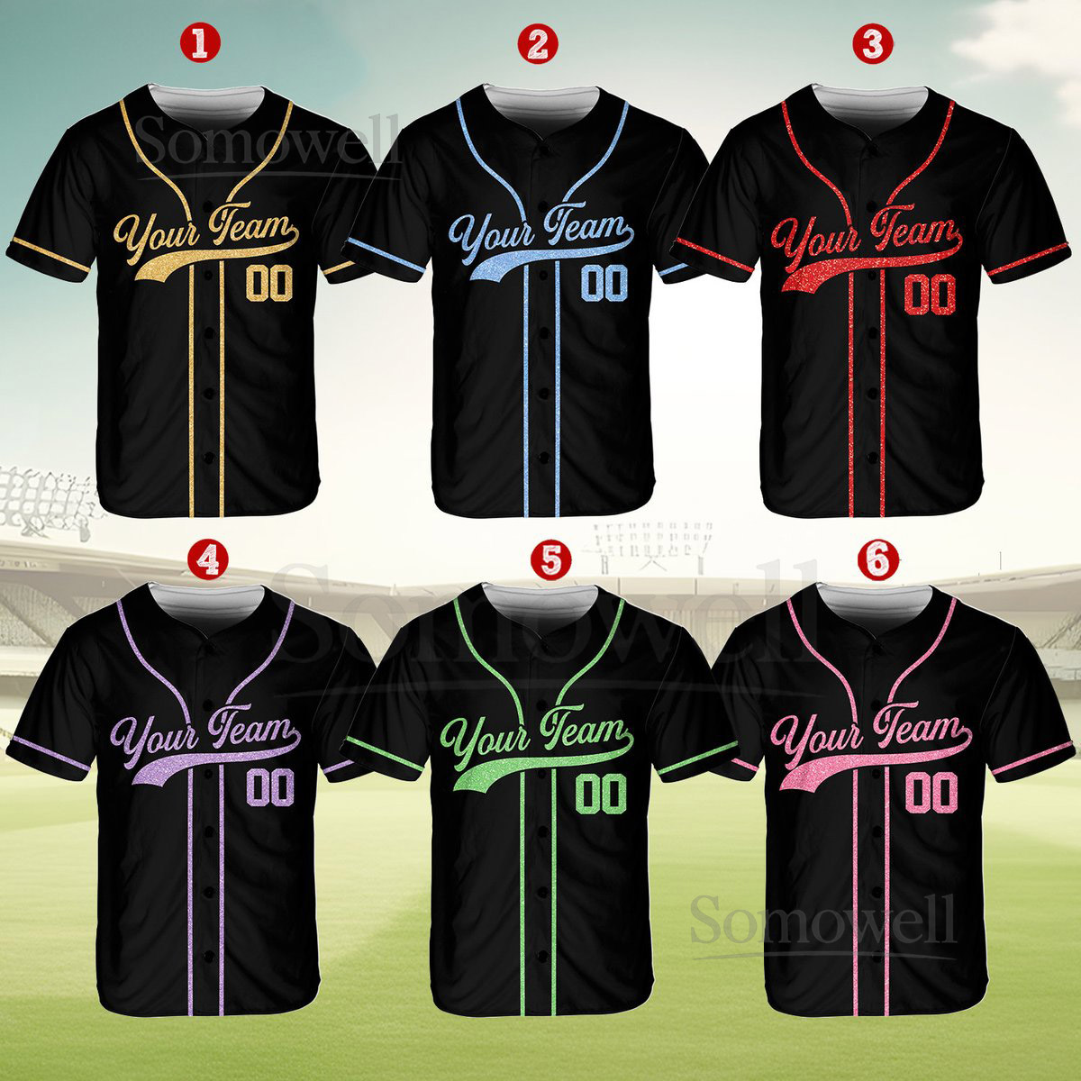 Personalized Team Name Number Baseball Jersey Custom Baseball Jersey Shirt Baseball Jersey Uniform Printed Glitter Not Glitter Fabric_711