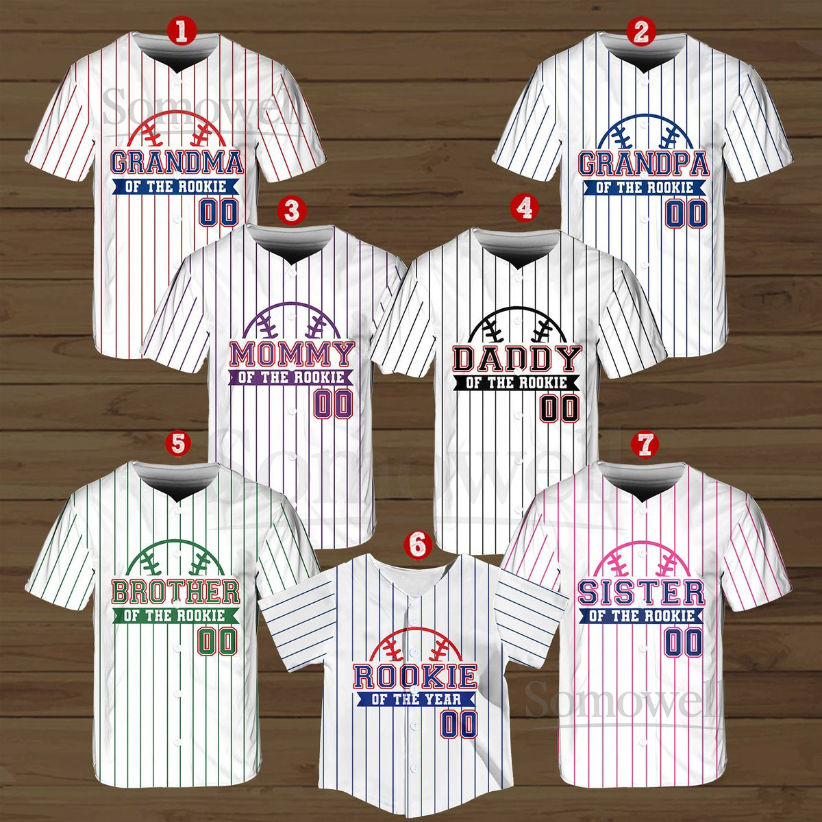 Personalized Mommy Daddy Of the Rookie Baseball Jersey Custom Name Rookie Family Shirt Rookie Of The Year Jersey Family Matching Outfits_320