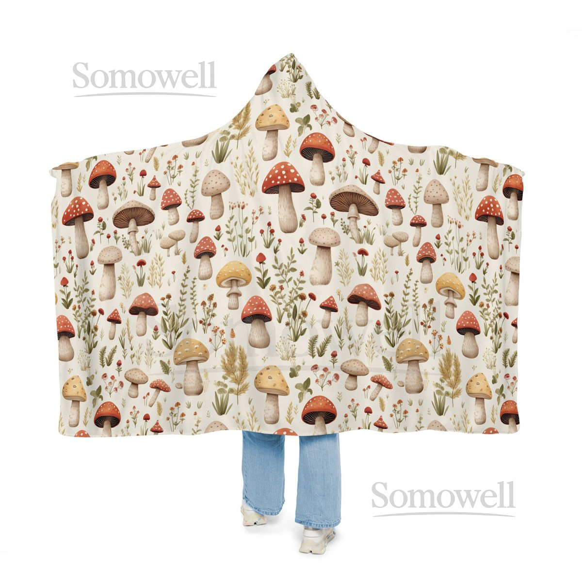 Mushroom Hooded Blanket Mushroom Blanket Wearable Blanket Hoodie Blanket Snuggle Blanket Sherpa Blanket Fleece Blanket_58