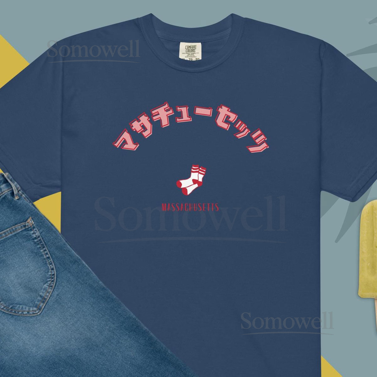 Massachusetts T-Shirt Japanese Writing Red Sox Design Gift Idea for Unisex_400