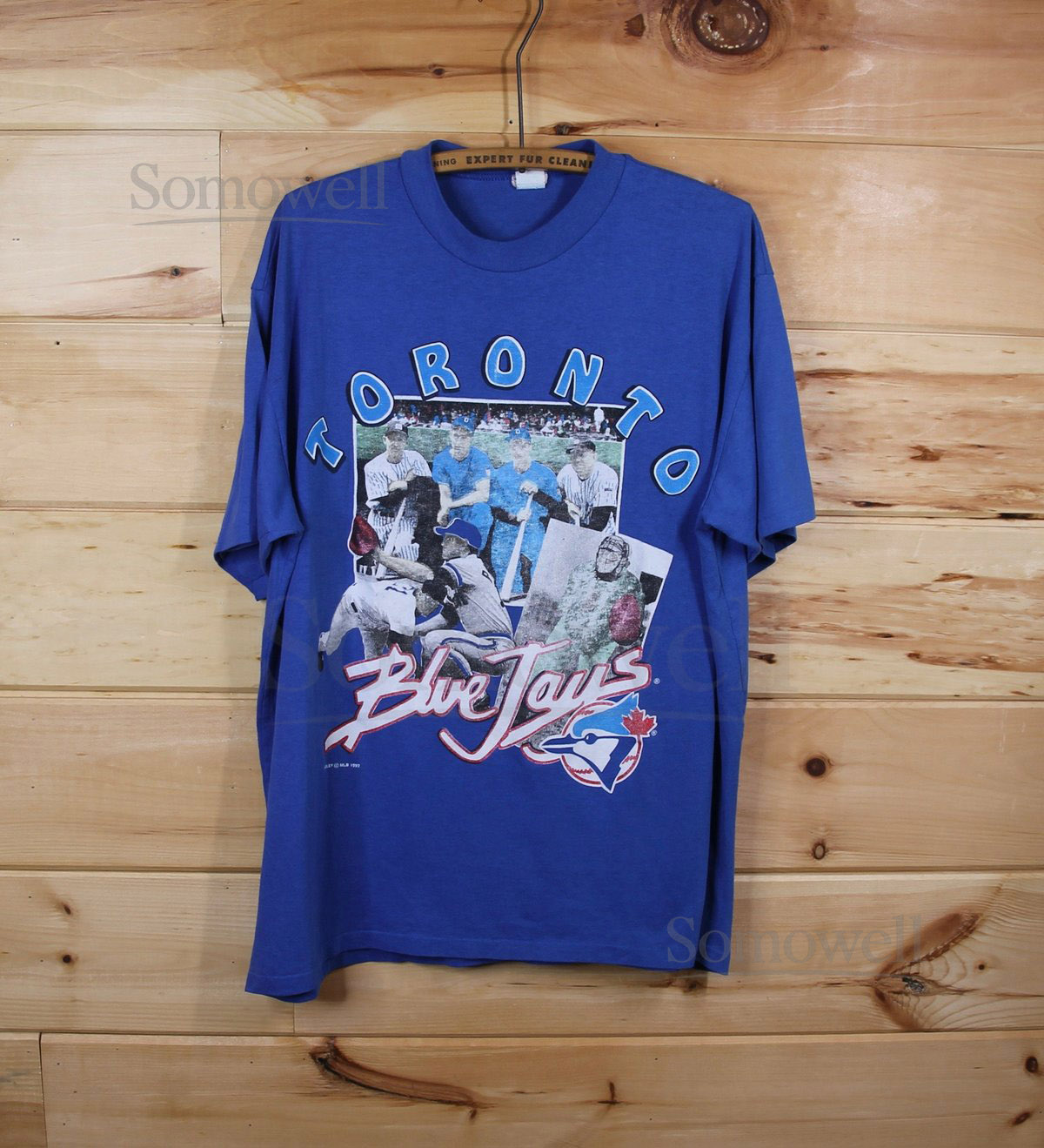 Vintage 1992 Toronto Blue Jays MLB Baseball Blue Single Stitch T-Shirt Adult Size XXL_980