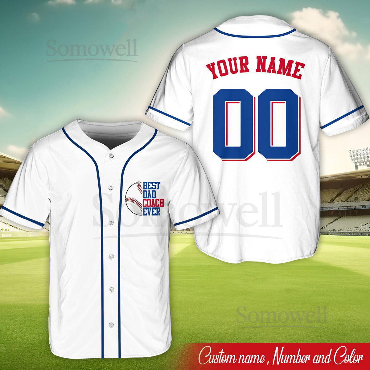 Personalized Best Dad Coach Ever Baseball Jersey Custom Name Dad Shirt Father39s Day Baseball Jersey Gift For Dad Baseball Father Jersey_031