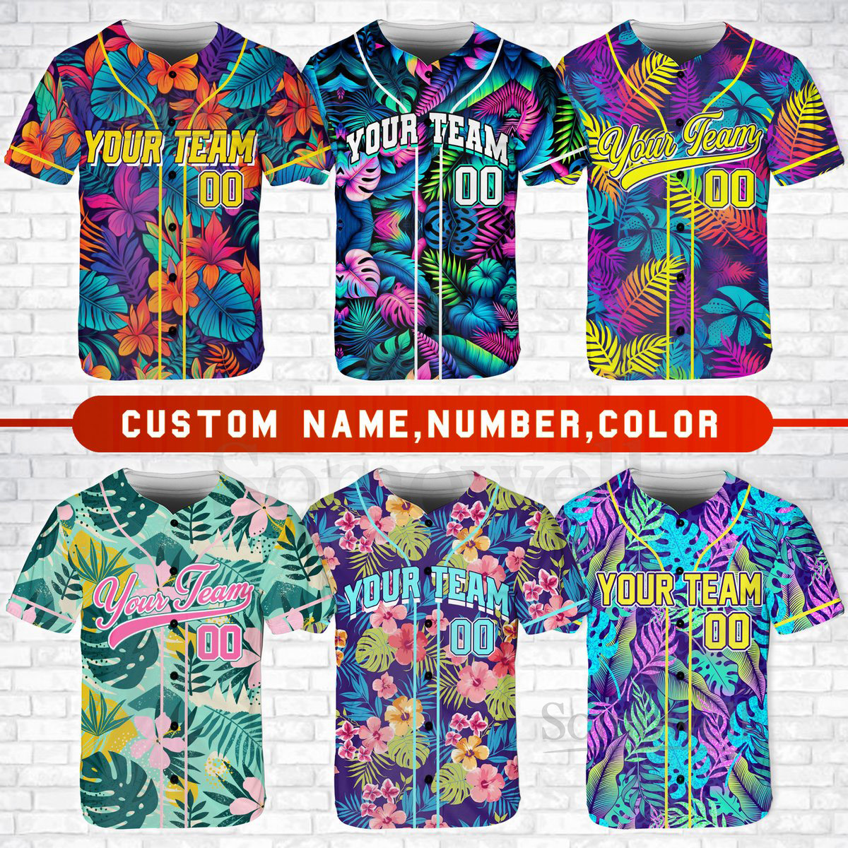 Personalized Team Name And Number Baseball Jersey Custom Tropical Baseball Jersey Baseball Jersey Uniform For Baseball Fans Baseball Lover_601