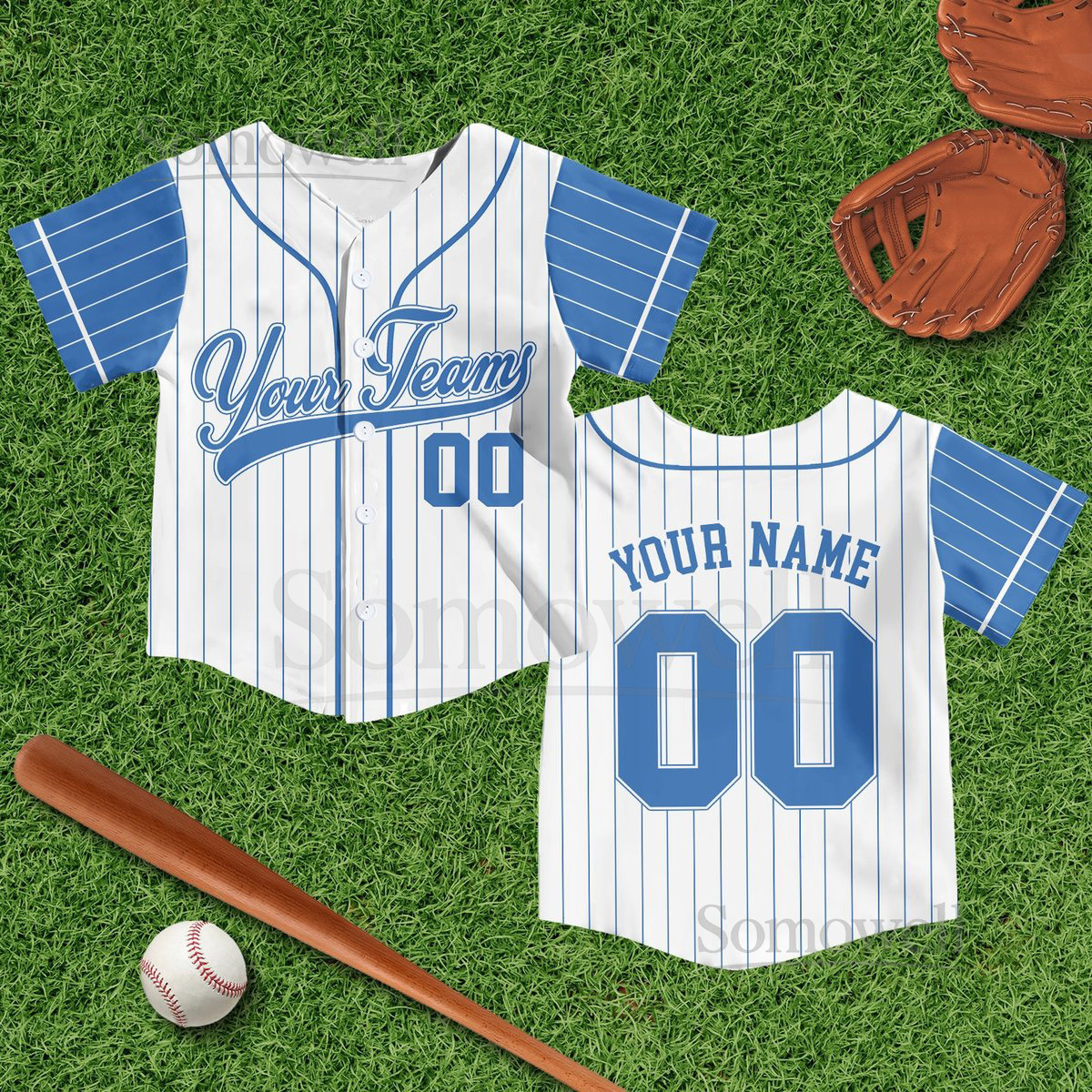Personalized Team Name Number Pinstripe Baseball Jersey Custom Stripe Line Color Youth Kid Baseball Jersey Kids Birthday Jersey_768