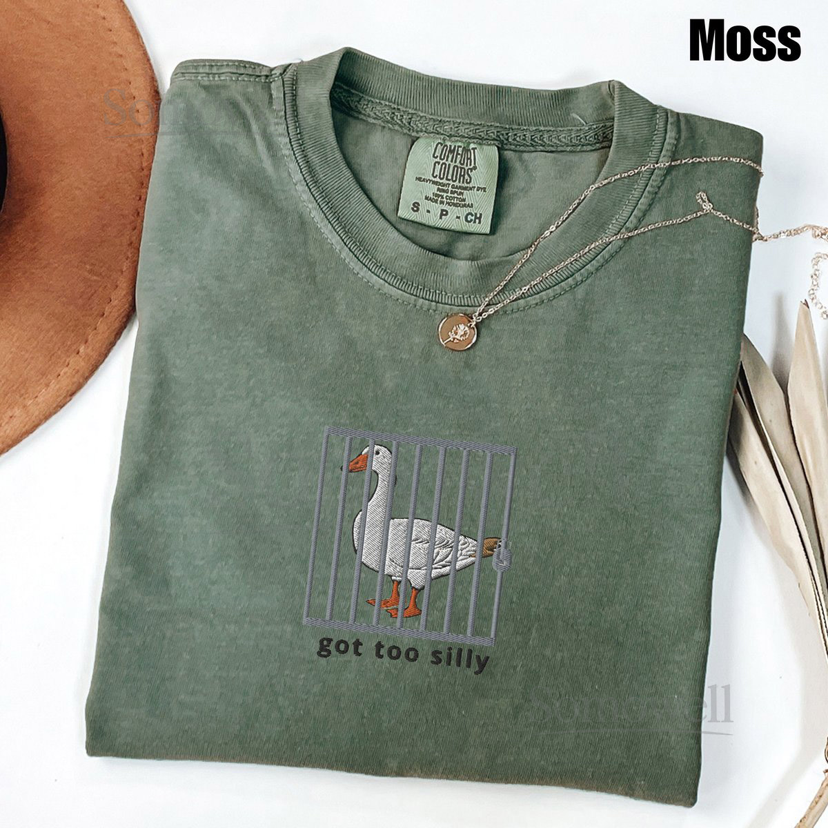 Embroidered Silly Goose Comfort Colors Shirt Got too silly Embroidered Shirt Goose Tee Silly Goose Shirt Funny Shirt Gift_94