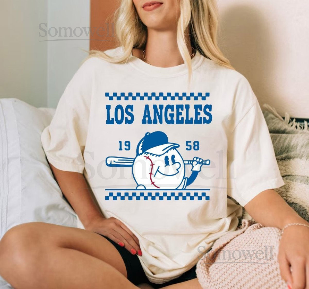 Los Angeles Baseball Cute Ball Est 1958 Comfort Color Unisex Tshirt Los Angeles Baseball Gameday Vintage Shirt LA Sports Shirt For Fans_591