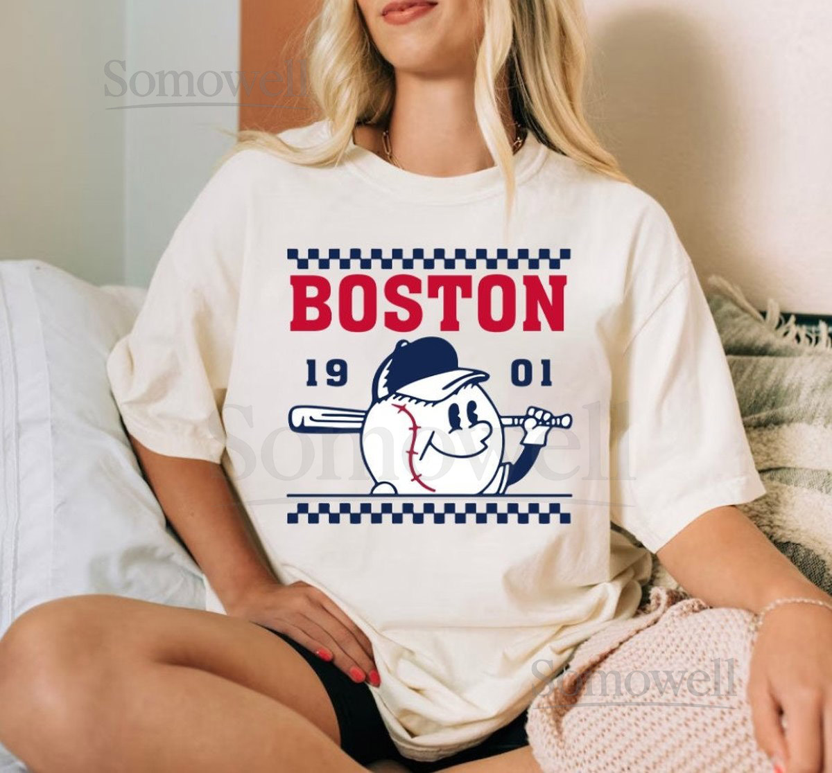 Boston Baseball Vintage Cute Mascot Est 1901 Comfort Color Tshirt Boston Baseball Gameday Shirt Boston Sports Shirt For Her For Him_168
