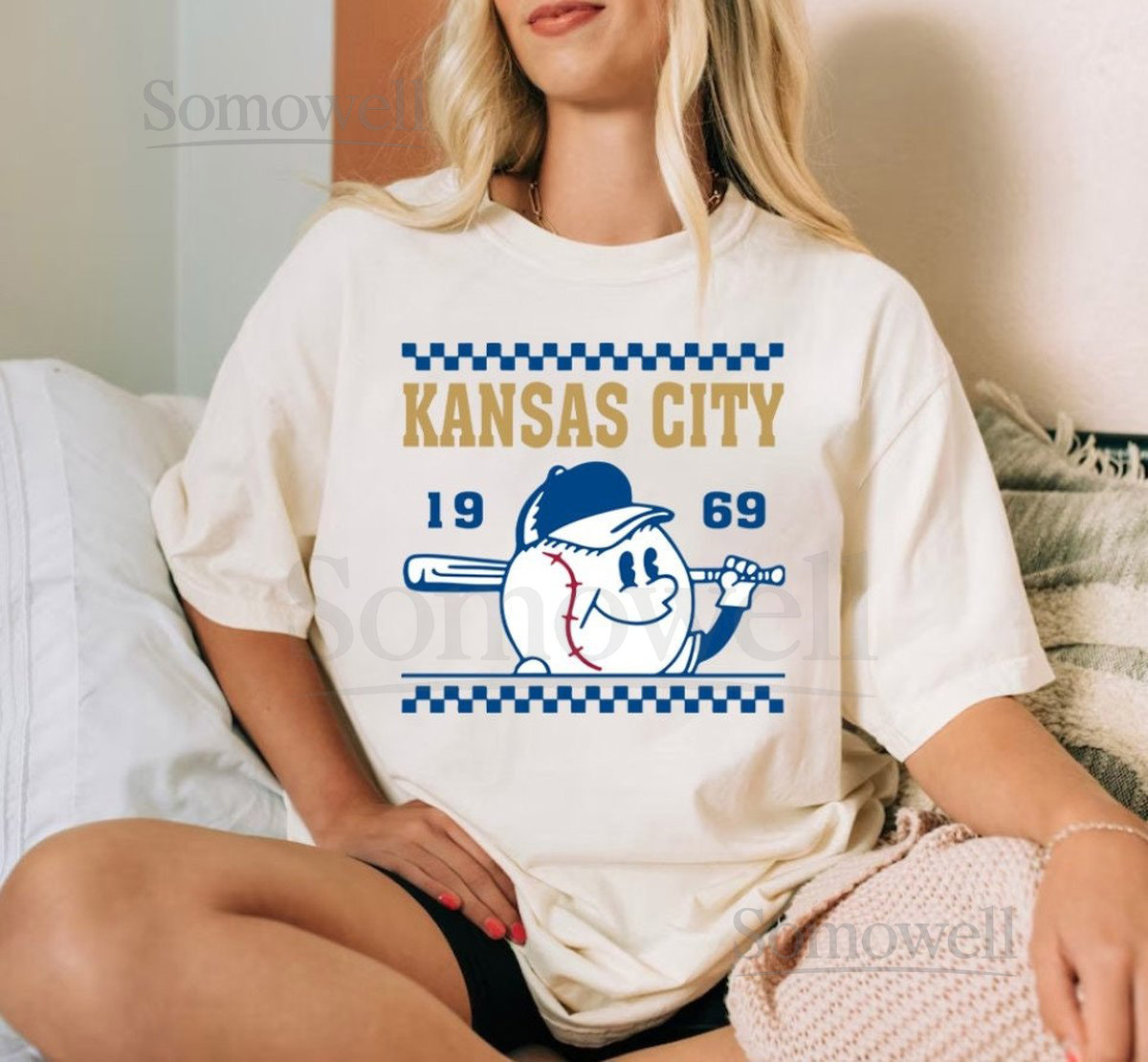 Kansas City Baseball Vintage Cute Mascot Est 1969 Comfort Color Tshirt Kansas City Baseball Gameday Retro Shirt KC Sports Shirt For Her_358