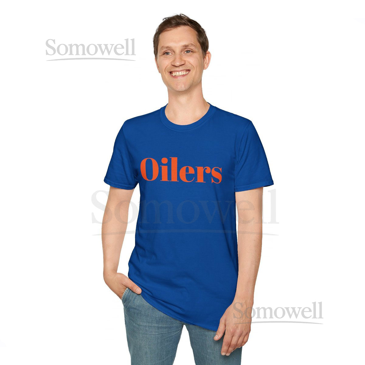 Blue Oilers T-Shirt Edmonton Hockey Fan Apparel_33
