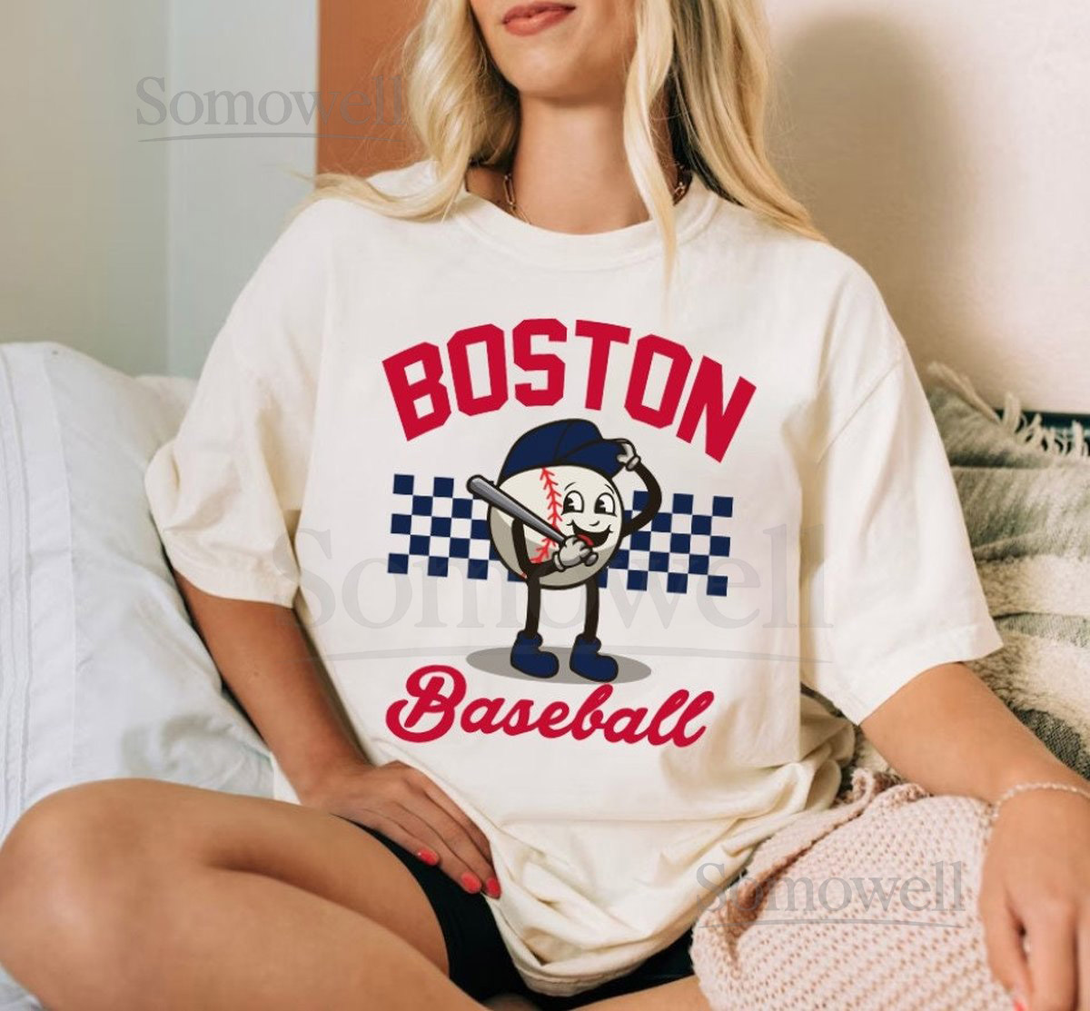Boston Baseball Vintage Funny Mascot Smiling Comfort Color Unisex Tshirt Boston Baseball Gameday Retro Shirt Boston Sports Tee For Her_170
