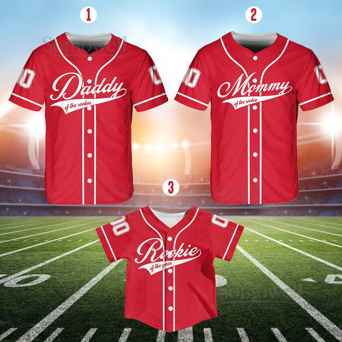 Personalized Mommy Daddy Of the Rookie Baseball Jersey Custom Name Number Shirt Rookie Of The Year Jersey Family Matching Outfits_310